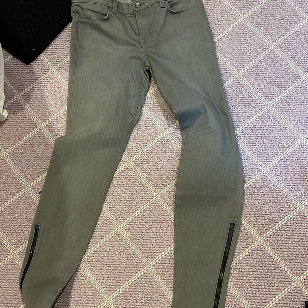 J Brand Gotham grey jean with zippered bottoms